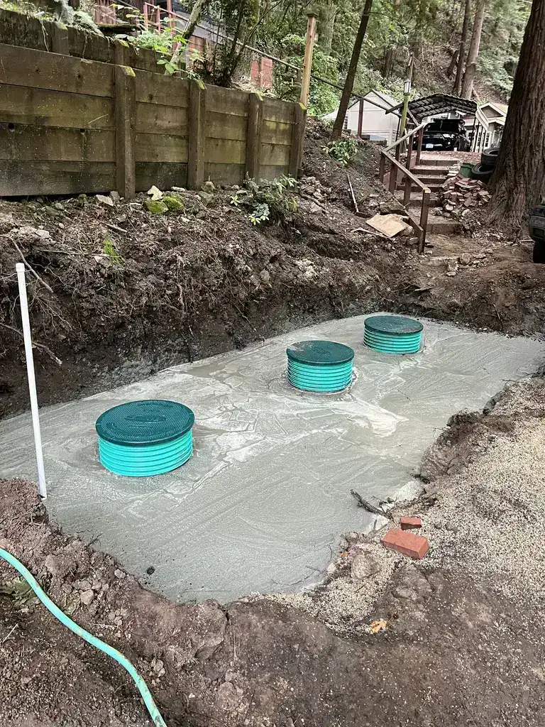 New septic system installation